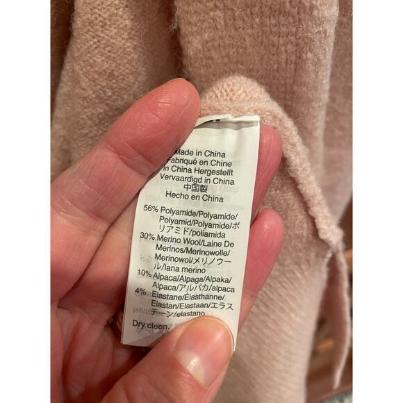 Madewell Open Front Cardigan Light Pink Merino Wool & Alpaca Oversized Small - Picture 10 of 10